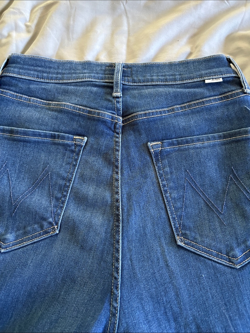 MOTHER Classic Blue High-Rise Button-Fly Jeans - Picture 3 of 7